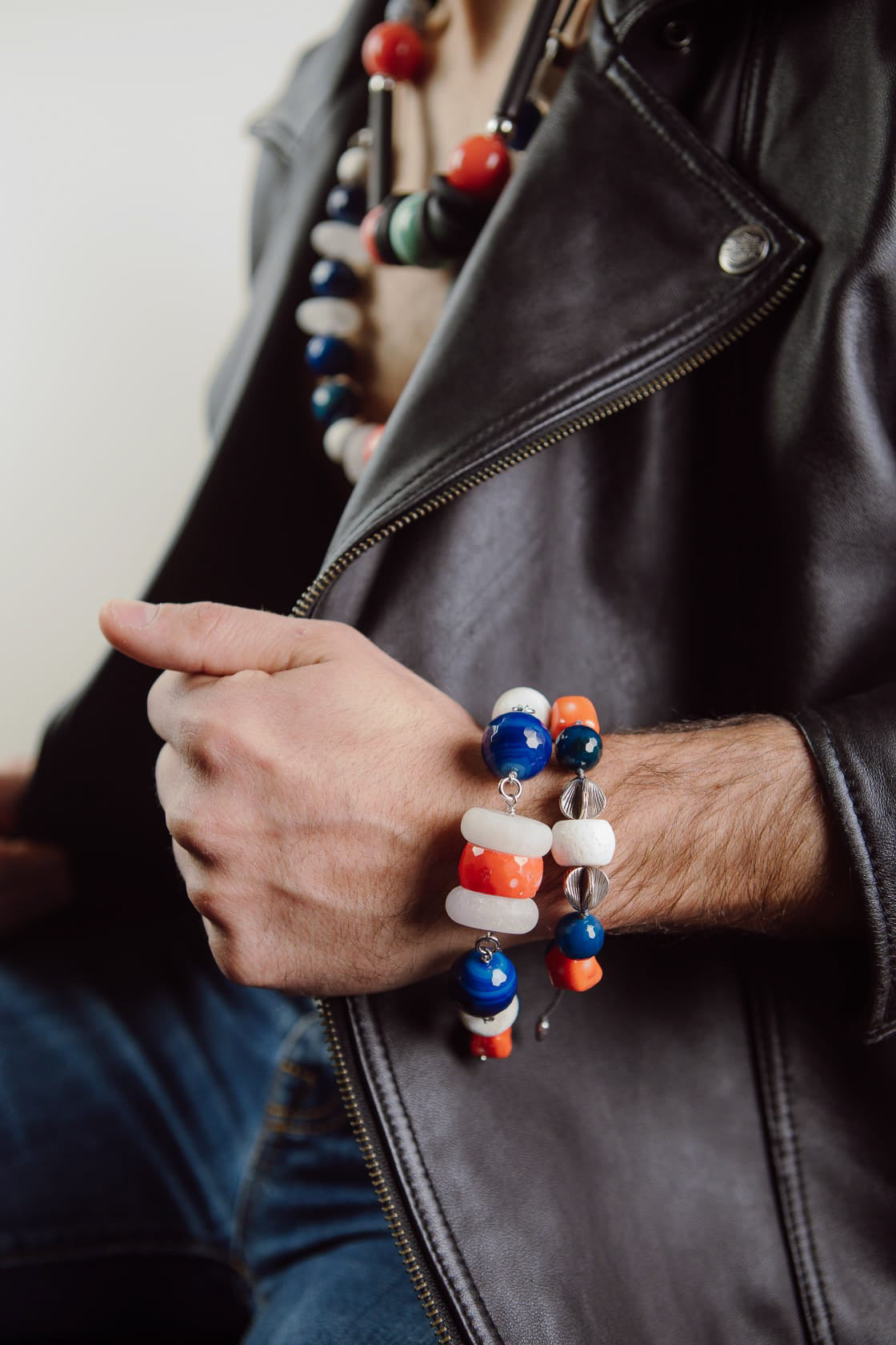 Bracciale pietre varie su argento