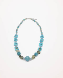 Collana in Quarzo celeste e Prehnite