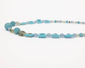 Collana in Quarzo celeste e Prehnite