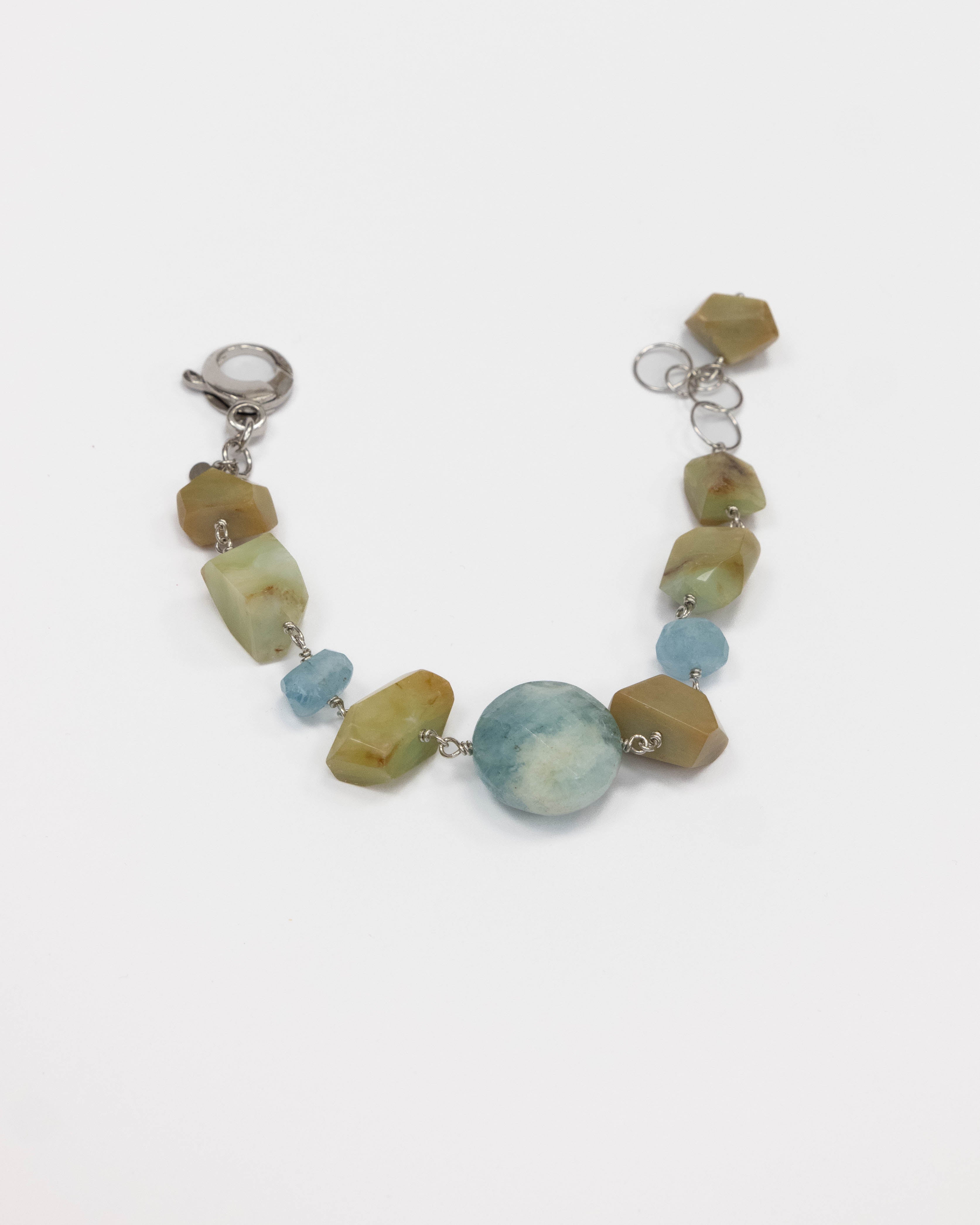 Bracciale in Acquamarina e Opale celeste