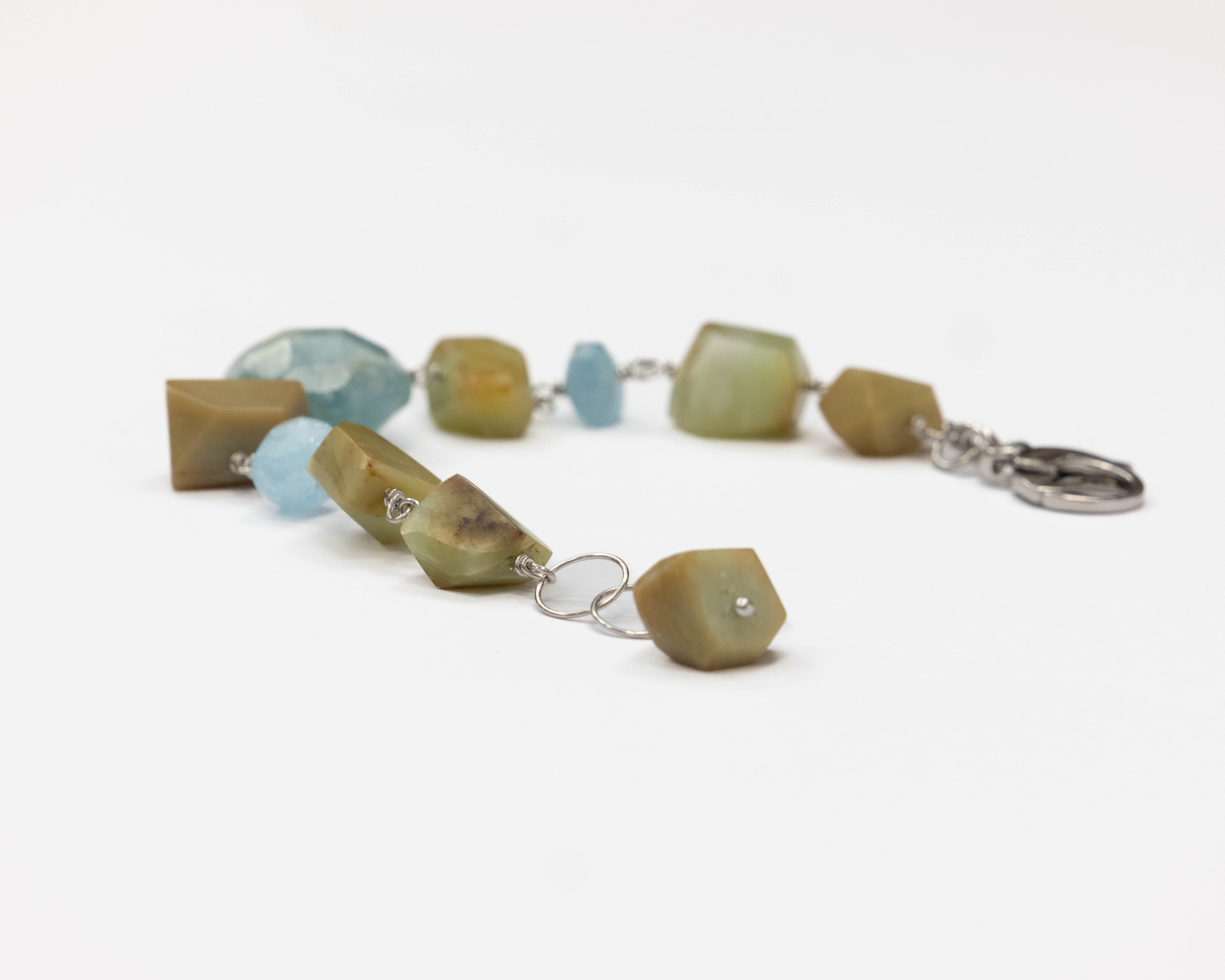 Bracciale in Acquamarina e Opale celeste