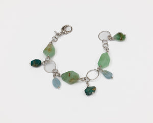 Bracciale in Crisoprasio, Acquamarina e Crisocolla