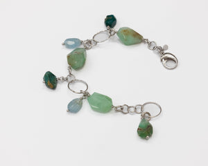 Bracciale in Crisoprasio, Acquamarina e Crisocolla