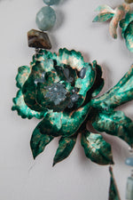 Carica l&#39;immagine nel visualizzatore di Gallery, Collana con fiore in rame, Acquamarina, Agata e Opale
