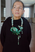 Carica l&#39;immagine nel visualizzatore di Gallery, Collana con fiore in rame, Acquamarina, Agata e Opale
