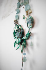 Carica l&#39;immagine nel visualizzatore di Gallery, Collana con fiore in rame, Acquamarina, Agata e Opale
