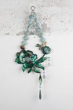 Carica l&#39;immagine nel visualizzatore di Gallery, Collana con fiore in rame, Acquamarina, Agata e Opale
