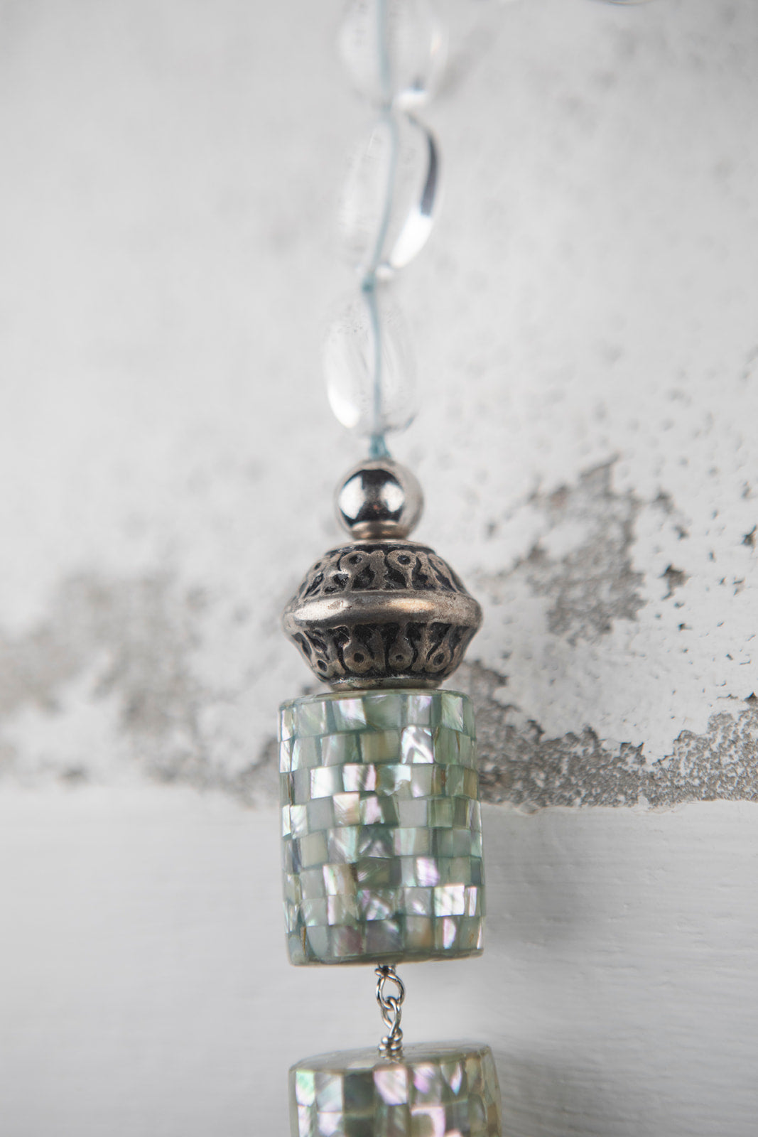 Collana Acquamarina e Cristallo di Rocca