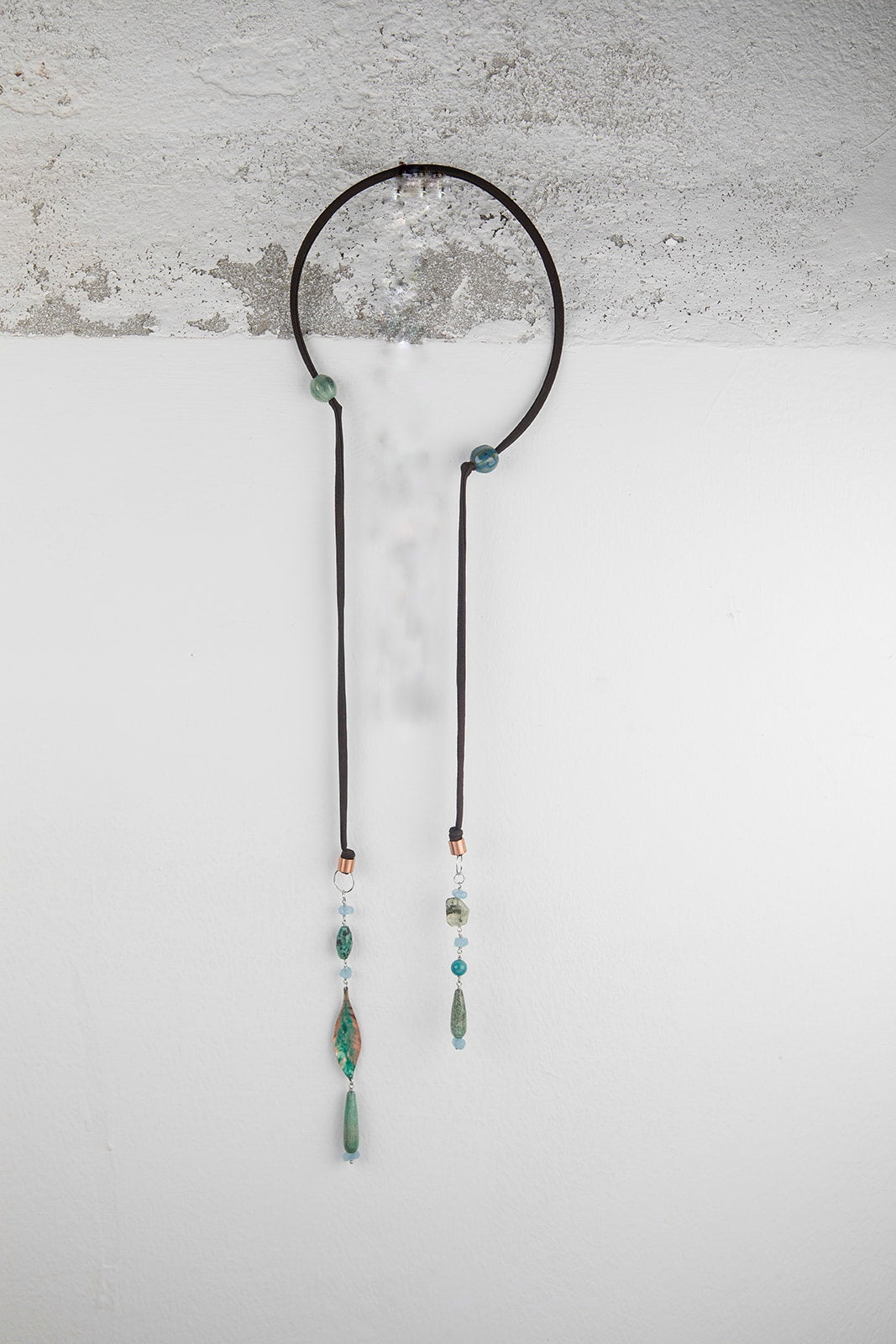 Collana in Ceramica, Rame, Agata, Turchese, Prehnite e Acquamarina
