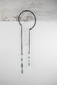 Collana in Ceramica, Rame, Agata, Turchese, Prehnite e Acquamarina