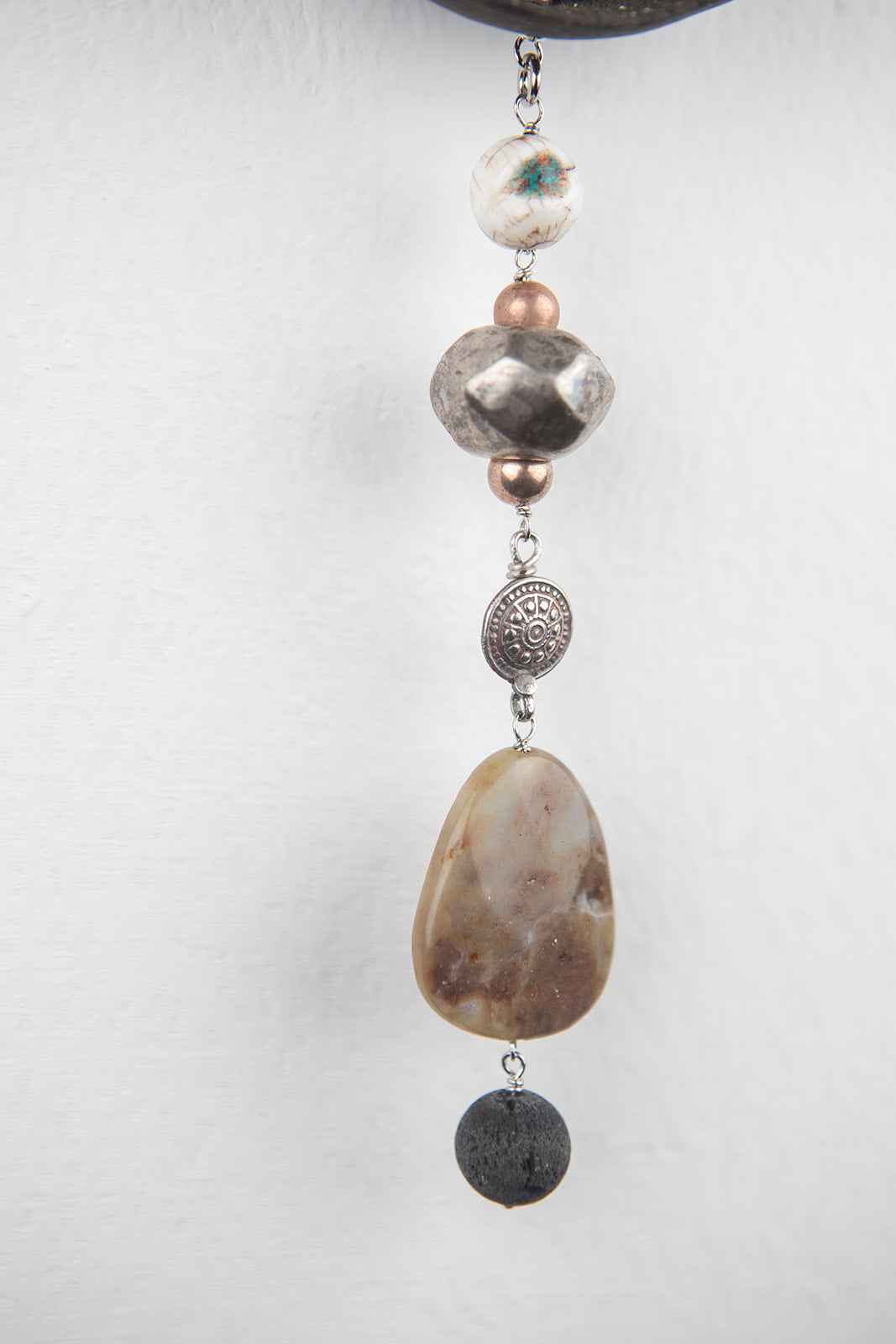 Collana in Ceramica Raku, Acquamarina, Crisoprasio e Turchese