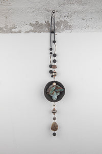Collana in Ceramica Raku, Acquamarina, Crisoprasio e Turchese