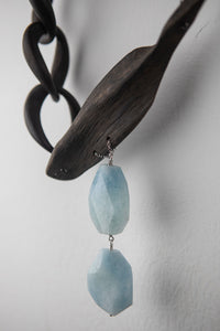 Collana legno e Acquamarina su argento