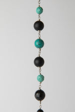 Carica l'immagine nel visualizzatore di Gallery, Bracciale in turchese tibetano, onice e agata nera
