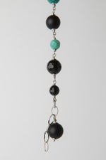 Carica l'immagine nel visualizzatore di Gallery, Bracciale in turchese tibetano, onice e agata nera
