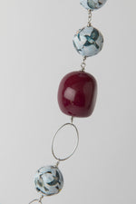 Carica l'immagine nel visualizzatore di Gallery, Collana resina, argento rodiato e giada coreana
