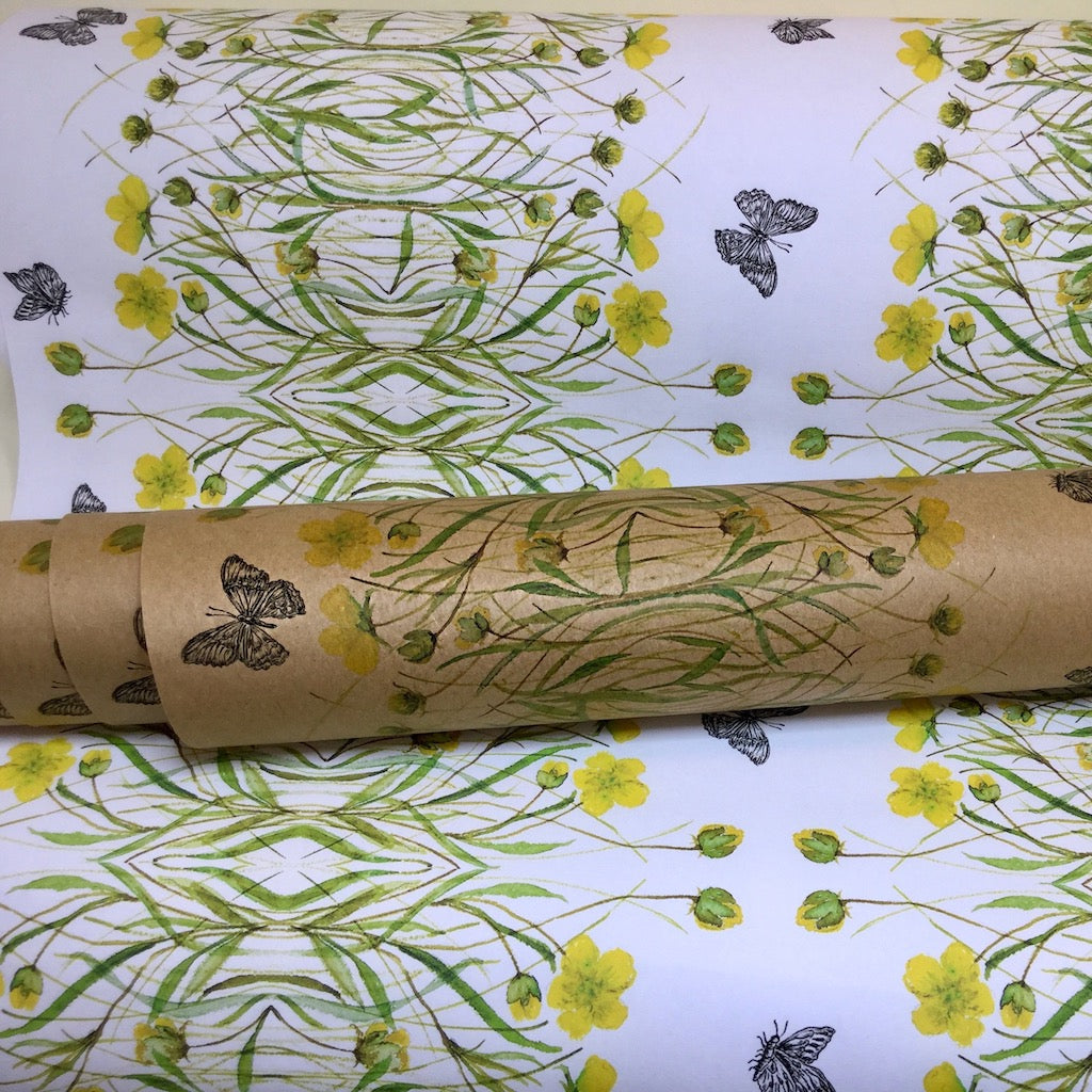 Wrapping paper"Yellow buttercups"